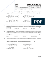 Class: CC (Advanced) Modern Physics M.M.76 Test - 9 (Single Correct Choice Type)