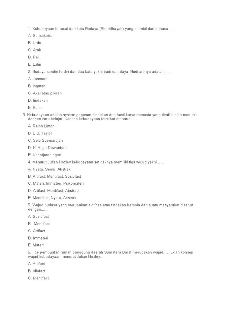 Soal Pg Modul 1 Konsep Budaya
