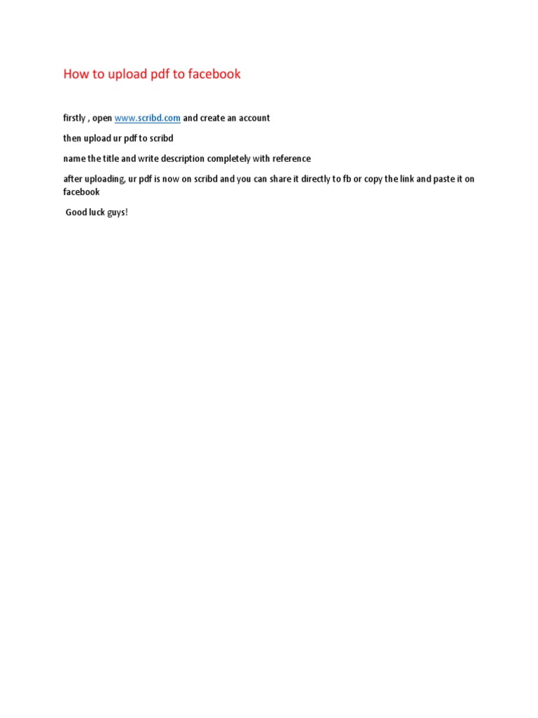 How To Upload PDF To Facebook | PDF