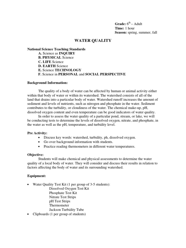 Waterquality | PDF
