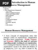 Unit - 1: Introduction To Human Resource Management