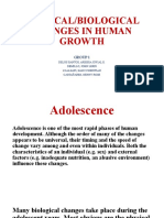 PHYSICAL AND HORMONAL CHANGES DURING ADOLESCENT GROWTH