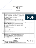 Project Management KMB 401 Mba 4 Soloution: Section - A QN Marks CO BL A