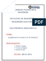 Amplificador de Audio Con TDA2003