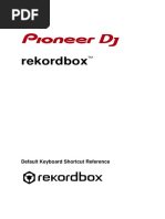 Rekordbox: Default Keyboard Shortcut Reference