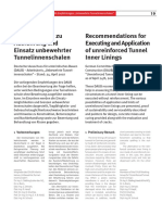 Recommendations For Executing and Application of Unreinforced Tunnel Inner Linings 200705