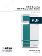 Manual 819 IC Detector 820 IC Separation Center EN