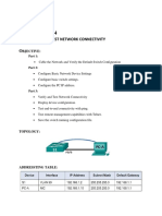 Experiment No. 4: Verify and Test Network Connectivity O