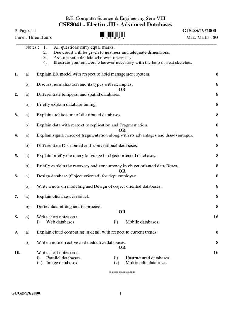Advanced Databases Exam Guide | PDF | Object (Computer Science) | Databases