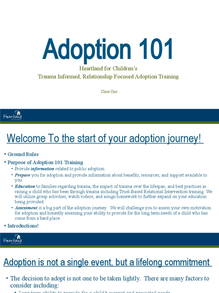 2020 Adoption 101 Class One | PDF | Attachment Theory | Adoption