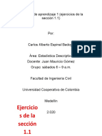 Actividad de Aprendizaje 1 - Ejercicios Sección 1.1