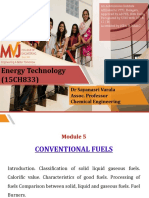 Energy Technology (15CH833) Energy Technology (15CH833) : DR Sayanasri Varala Assoc. Professor Chemical Engineering