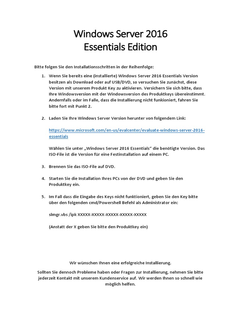 Deutsch - Windows Server 2016 Essentials | PDF