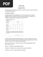 Operational Plan Sample