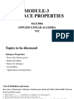 Module-3 Subspace Properties: MAT3004 Applied Linear Algebra VIT
