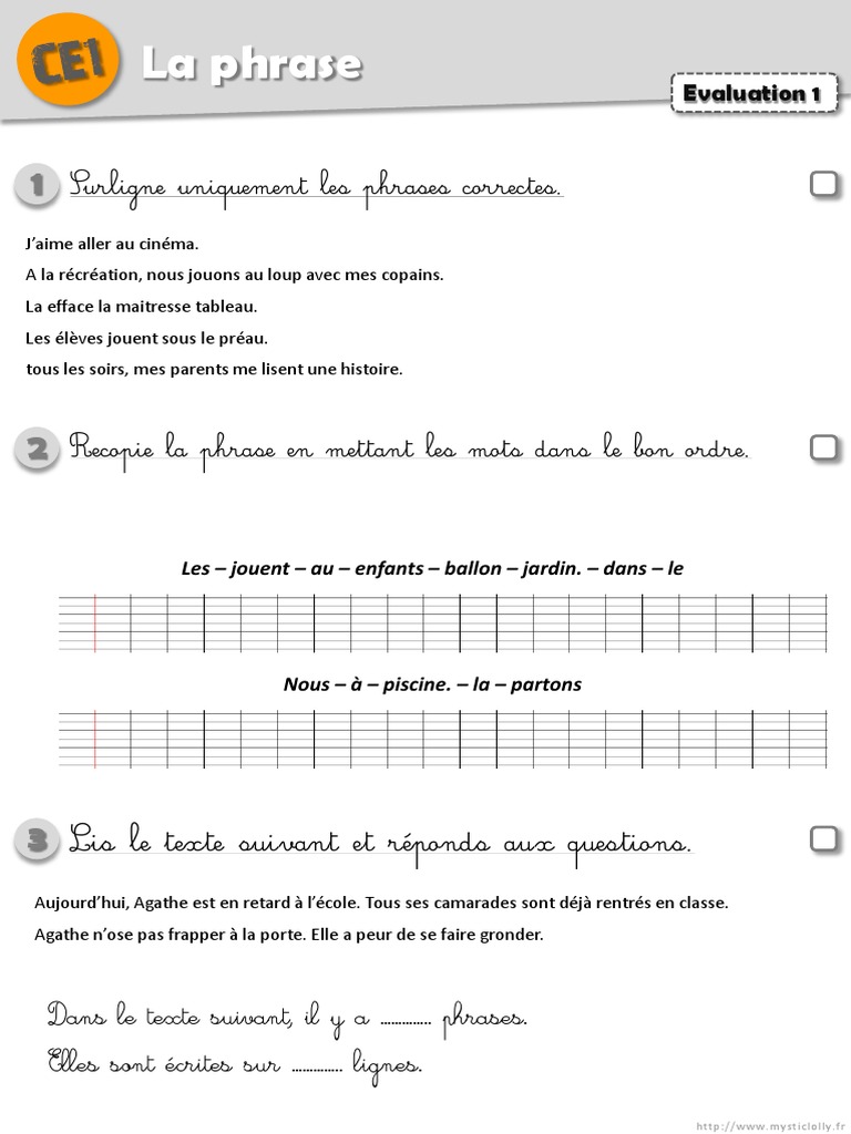 Fichier Evaluations Grammaire Ce1 Ce2 Pdf Phrase Verbe