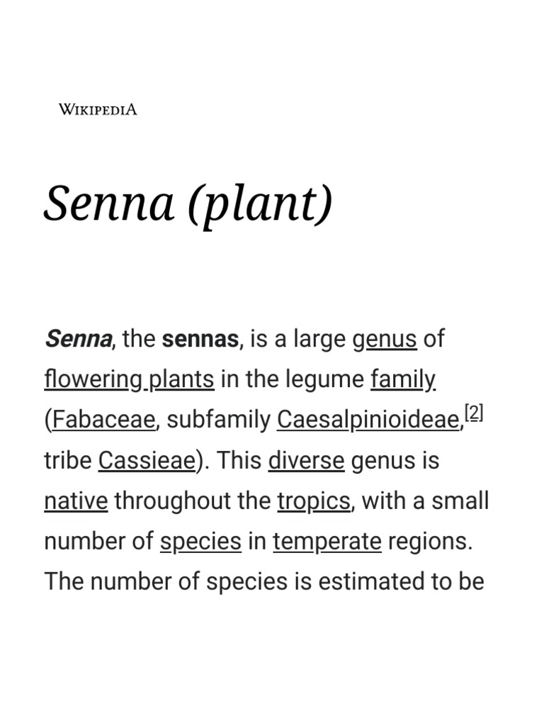 Senna (Plant) - Wikipedia | PDF | Organisms | Plants