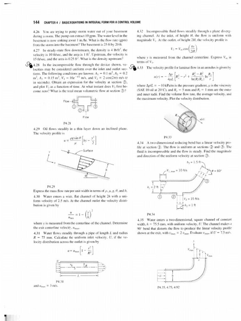 Chapter 4 - Basic Equations in Integral Form For A Control Volume | PDF