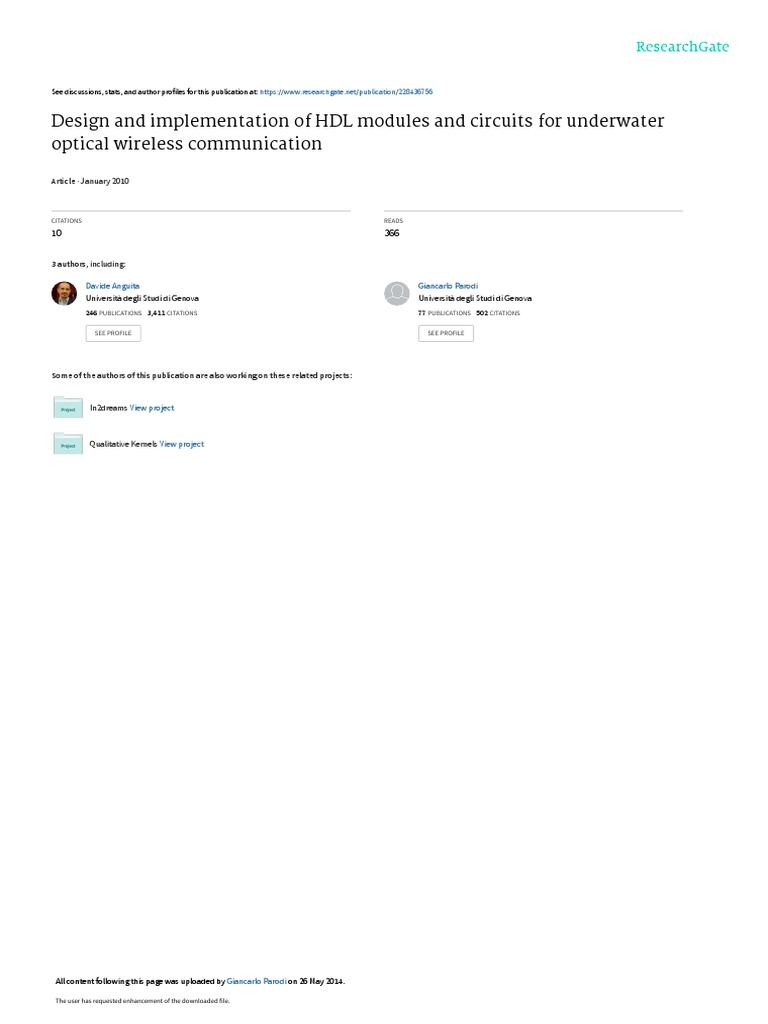 Underwater Optical Wireless Communication | PDF | Channel Access Method ...