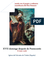 XVII Domingo Despues de Pentecostes Propio y Ordinario
