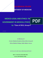 Medico-Legal and Medical Ethics, Role of Gov't in Ethiopia