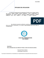 Certificado de Afiliacion: Caja de Compensación Los Andes