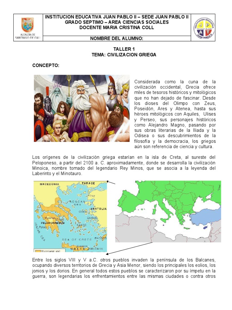 Taller sobre la Civilización Griega | PDF | Antigua Grecia | Esparta