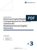 American English Reading Comprehension For Advanced Learners #3 Reading American English Directions