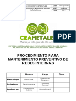 CEA-OPER-PRO-005 PROCEDIMIENTO MANTENIMIENTO PREVENTIVO DE REDES INTERNAS - Obsrv