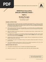 HKDSE Mock Exam (2013) English Language Paper 1 Part A Reading Passages