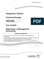 MAC4865 Financial Strategy Assignment