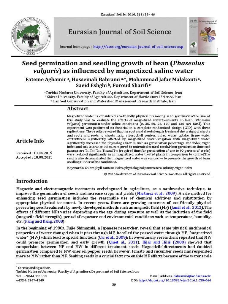 Seed Germination and Seedling Growth of Bean Phase | PDF | Germination ...