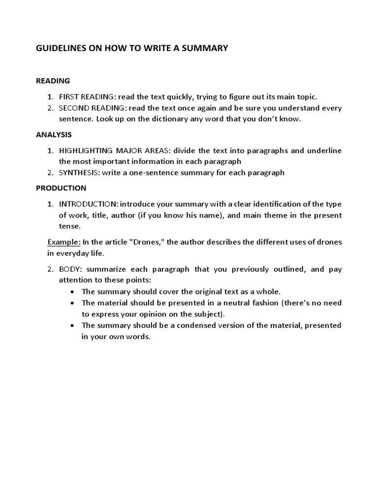 How to Write an Effective Summary | PDF