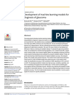 Development of Machine Learning Models For Diagnosis of Glaucoma