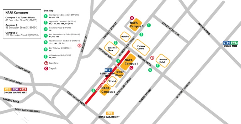 NAFA Campus and MRT Map Guide | PDF