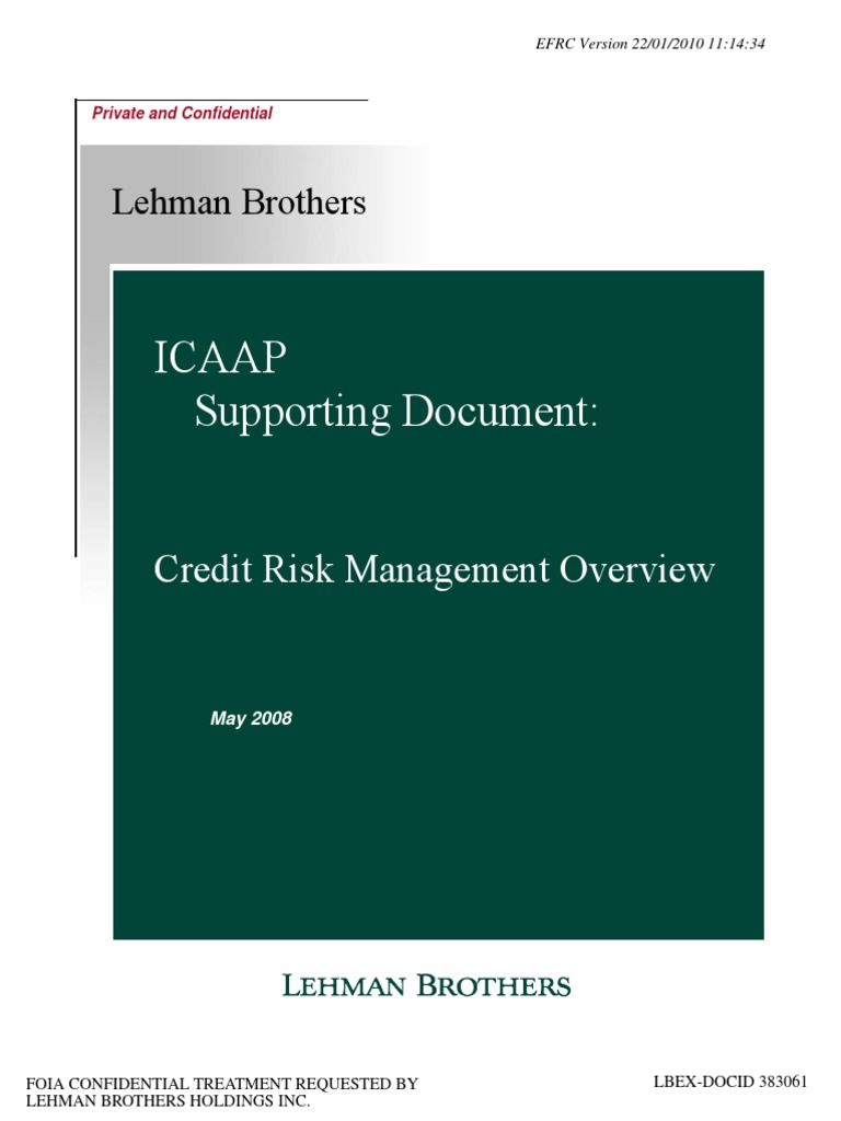 Icaap Supporting Document:: Lehman Brothers | PDF | Audit Committee | Audit
