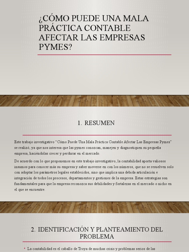 Impacto de la Contabilidad en PYMES | PDF | Pequeñas y medianas ...