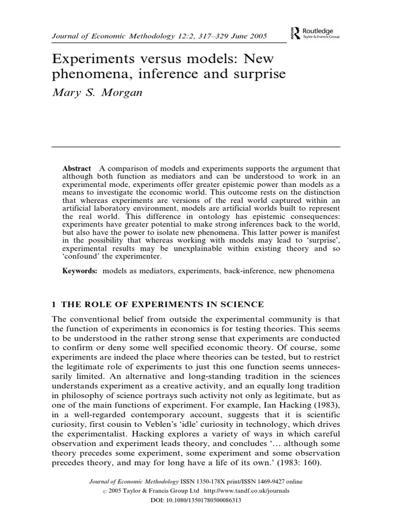 Experiments vs. Models: Epistemic Power | PDF | Experiment | Conceptual ...