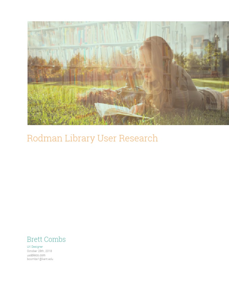 Rodman Library User Research Brief PDF Libraries sites