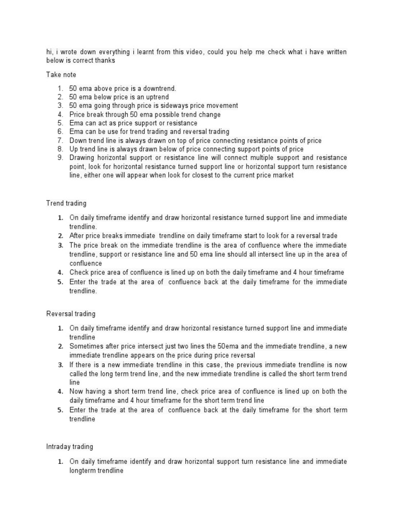 50 EMA Trend and Reversal Trading Guide | PDF | Market (Economics ...