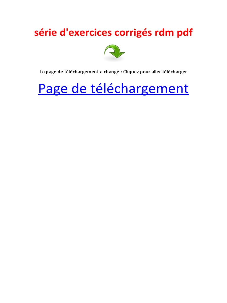 Série d'exercices corrigés RDM PDF | PDF