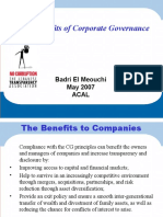 The Benefits of Corporate Governance: Badri El Meouchi May 2007 Acal