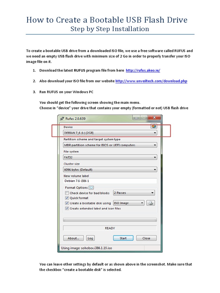 Create a Bootable USB with RUFUS | PDF