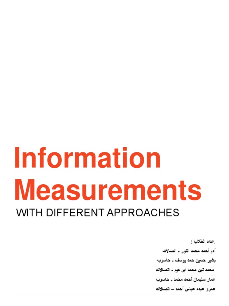 Information Theory and Measurement Approaches | PDF | Information ...