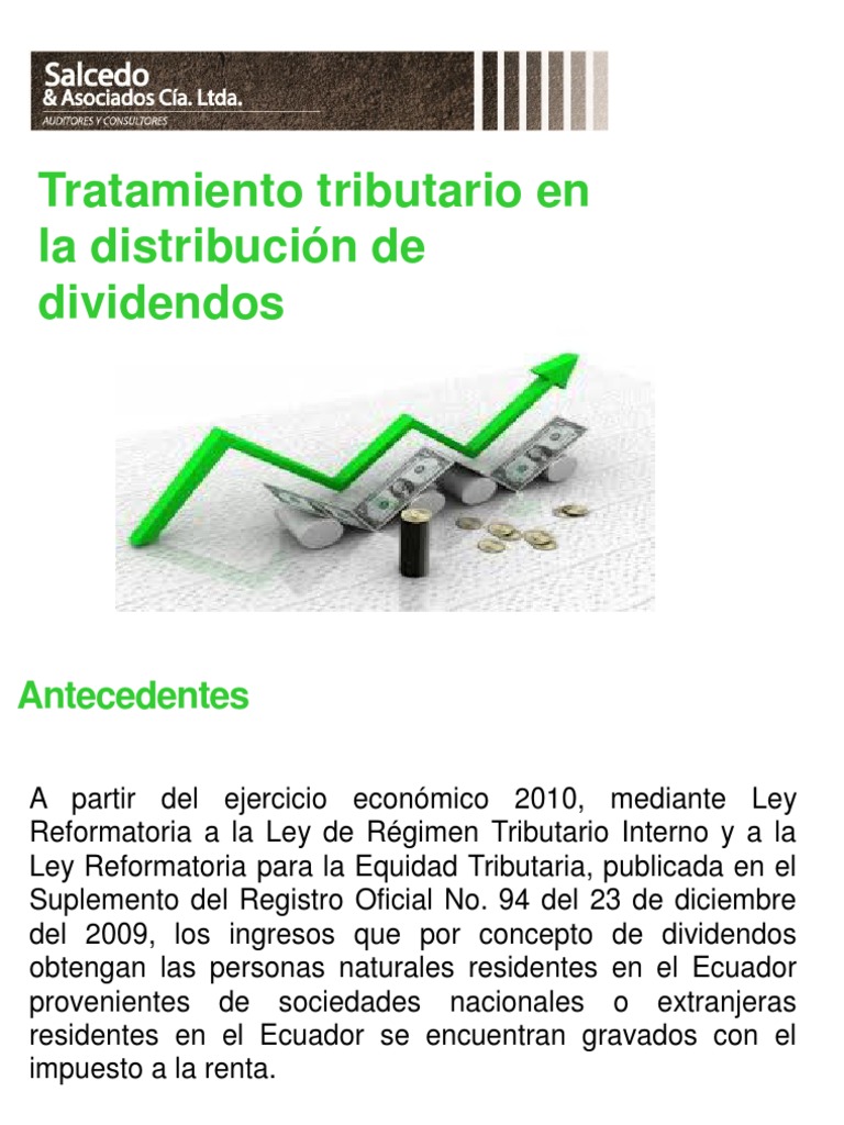 Tratamiento Tributario de Dividendos | PDF | Dividendo | Impuesto sobre ...