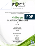 Inducción - Certificado Del Curso