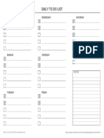 To Do List Daily - Landscape PDF