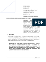 Demanda de reintegro de beneficios laborales (32,845 soles