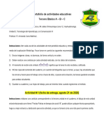 Portafolio de Actividades Educativas de Autoaprendizaje - Tercero Básico PDF