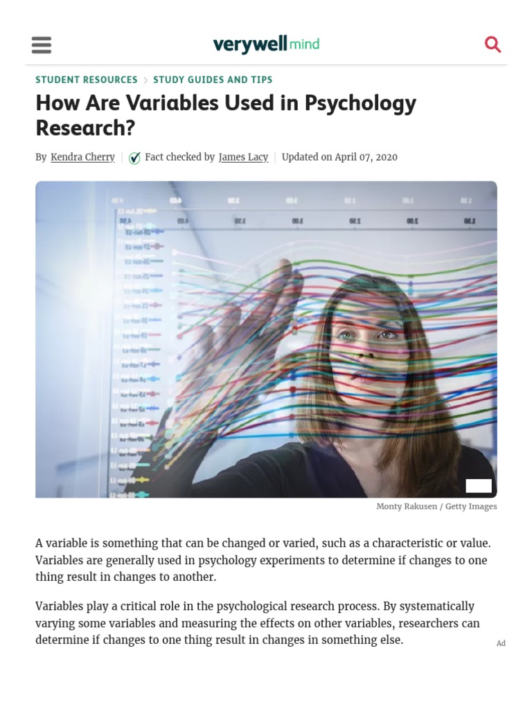 Understanding Variables in Psychology | PDF | Dependent And Independent ...